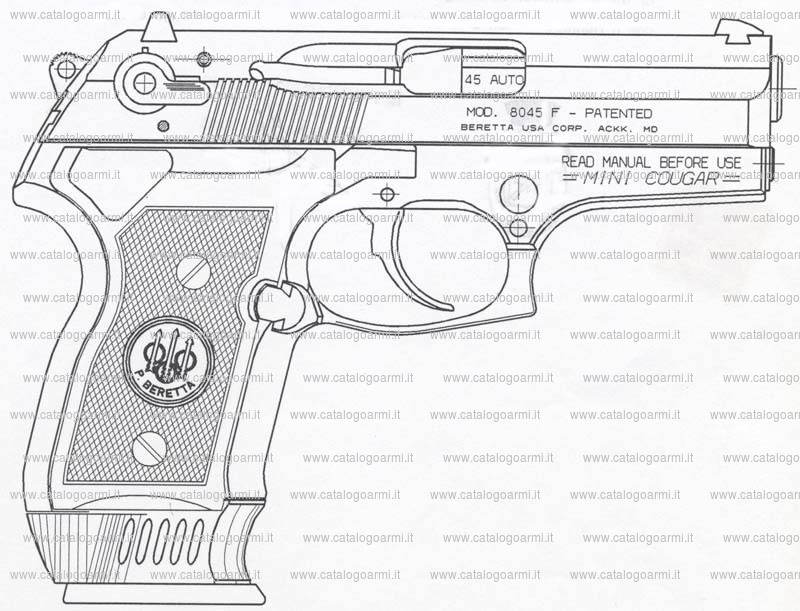 Pistola Beretta Pietro modello 8045 Mini Cougar (10425)