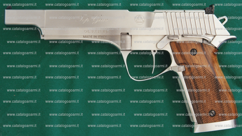 Pistola Delta Ar modello Top gun 10 M s (castello in acciaio) (tacca di mira regolabile) (finitura brunita, cromata e naturale) (9393)