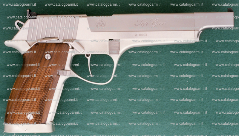Pistola Delta Ar modello Top gun 15 B s (castello in acciaio) (tacca di mira regolabile) (finitura brunita, cromata e naturale) (9390)