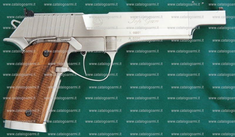 Pistola Delta Ar modello Top gun 15 M s (castello in acciaio) (tacca di mira regolabile) (finitura brunita, cromata e naturale) (9389)
