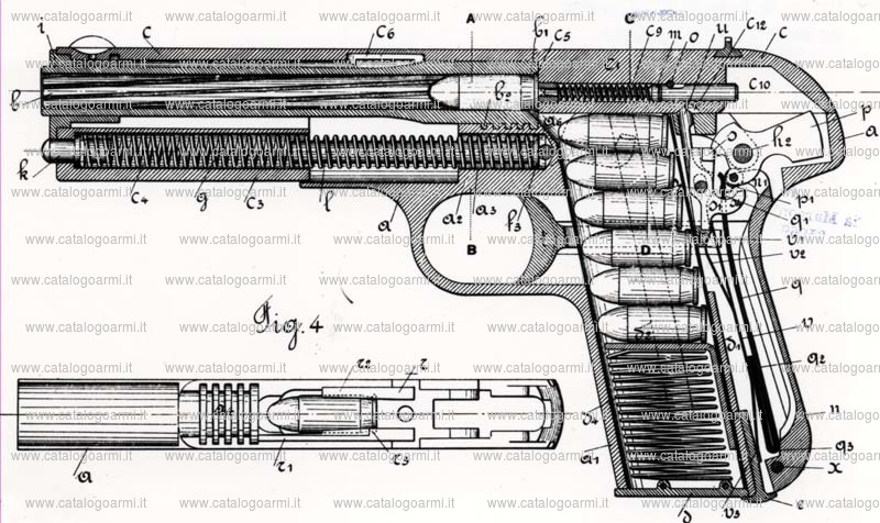 Pistola Husqvarna Vapenfabriks Aktiebolag modello 1907 (3200)
